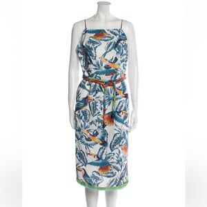 Farm Rio Bird Printed Midi Summer Dress Size Large